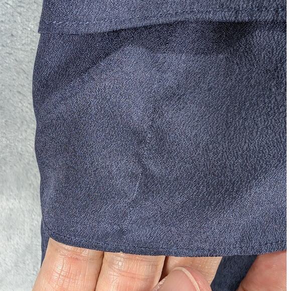 August Silk Skirt Womens 12 Asymmetrical Tiers Ruffles Blue Polyester Short - Picture 5 of 10